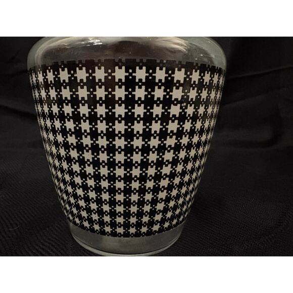 Vintage Luminarc Decanter With Stopper Black & White Check Pattern 7.25” tall - Picture 8 of 8